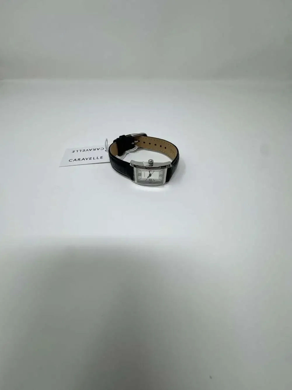 Caravelle by Bulova Ladies' Rectangular Dress Quartz Watch with Black Leather St